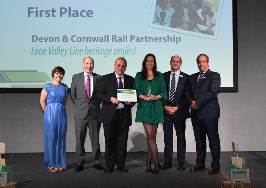 Devon & Cornwall Rail Partnership team receive 1st place award for Looe Valley Line Heritage Project