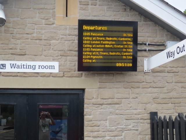 Next Train Information screen at Lostwithiel station