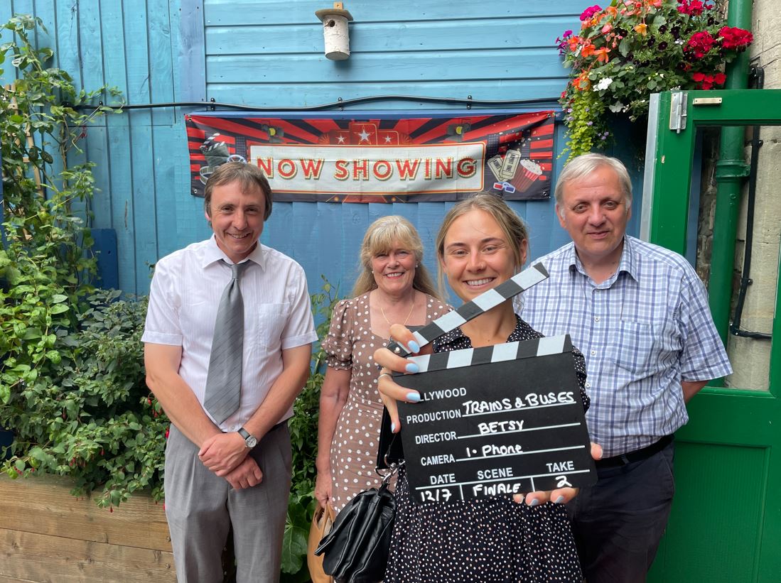 Director Betsy Saunders with clapper board