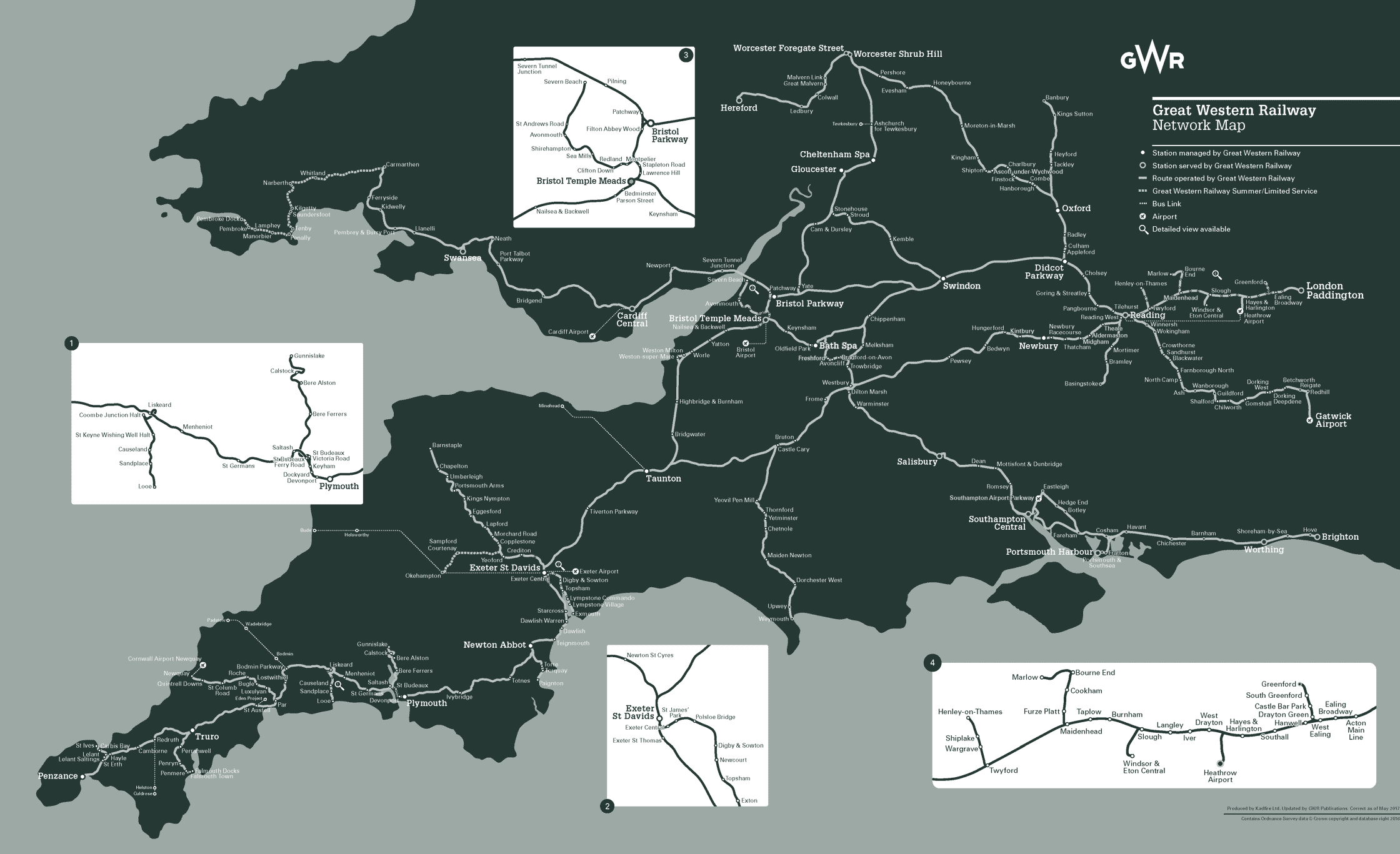 Map Of The Network Devon And Cornwall Rail Partnership